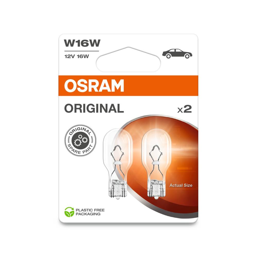 SET 2 BECURI 12V W16W ORIGINAL BLISTER OSRAM